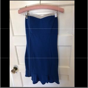 Strapless peplum minidress